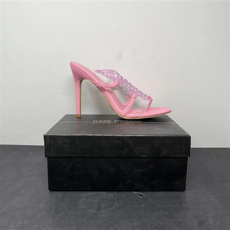 Cape Robbin Elyssa Rhinestone Butterfly Heel - Pink - Image 4 of 4