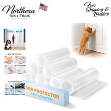 Transparent Vinyl Door Scratch Guard - 236" Long, Easy Installation, 6 Pack