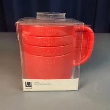 Umbra Cuppa Measuring Cup Set - Red Stackable BPA-Free 1 Cup 1/2 1/3 1/4 Cups