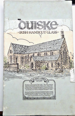Duiske Irish Hand Cut Glass Set of Six. Champane Flutes 8 inches tall