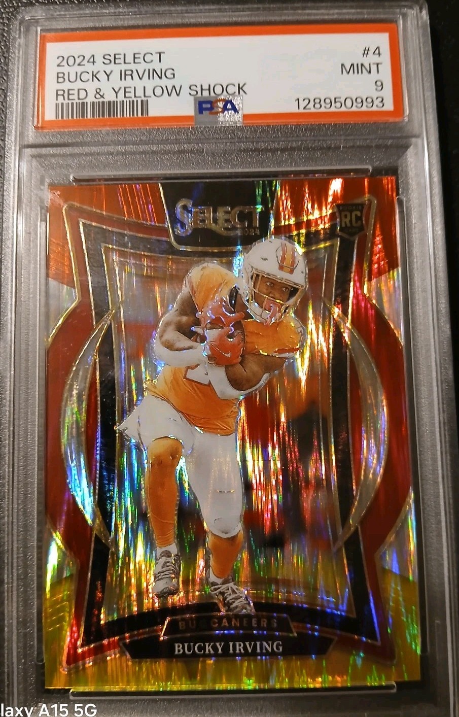2024 Panini Select - Concourse Bucky Irving #4 Red & Yellow Shock Prizm (RC)