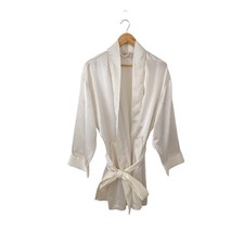 Vintage Gold Label Victoria's Secret VS Satin Robe Kimono Floral Trim O/S