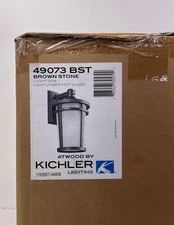 Kichler Atwood 17.75 in. 1-Light Brownst1 Outdoor Hardwired Wall Lantern Sconce