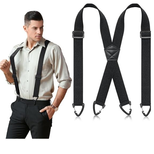 Heavy Duty X Back Suspenders Men Women Adjustable Work Braces 1.5in