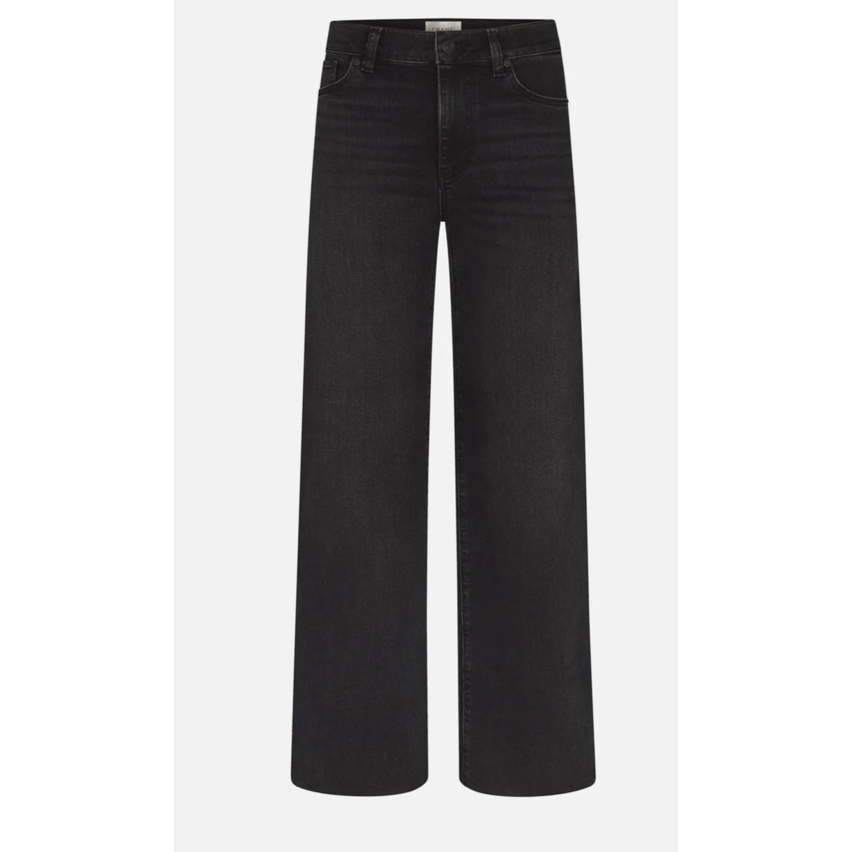 FRAME Le Slim Palazzo High Rise W34 Black Wide Leg Elevated Contemporary Chic