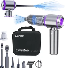 Super Power 80000RPM 4-in-1 Cordless Air Duster &Mini Car Vacuum Cleaner (Purple