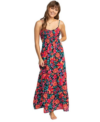 Roxy FLORAL FIESTA Women's Juniors' Hot Tropics Cutout Maxi Dress, US Small