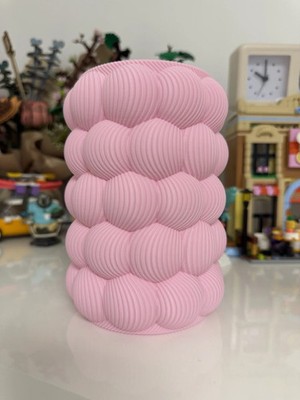 Pink Bubble Vase Raspberry Style 3D Printed Flower Vase Modern Decorative Vase