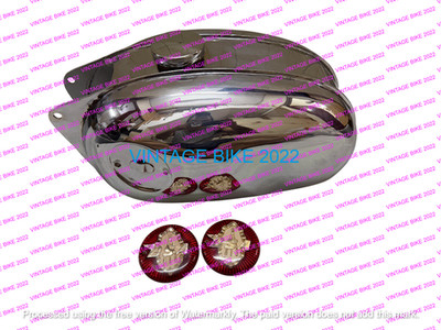 BSA Bantam D7 D10 D14 D175 Bushman Chromstahl Benzintank + Kappe Emblem / PAS...