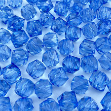 200 Pieces 10Mm Acrylic Faceted Cube Beads Colorful Square with Hole Plastic Loo