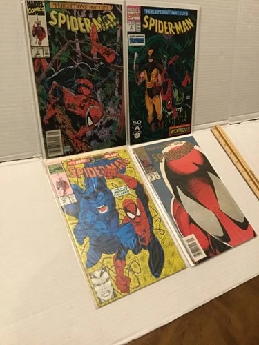 Vintage Spider-Man Marvel Comic Lot Issues # 8 9 15 & 50 McFarlane Wolverine 90s