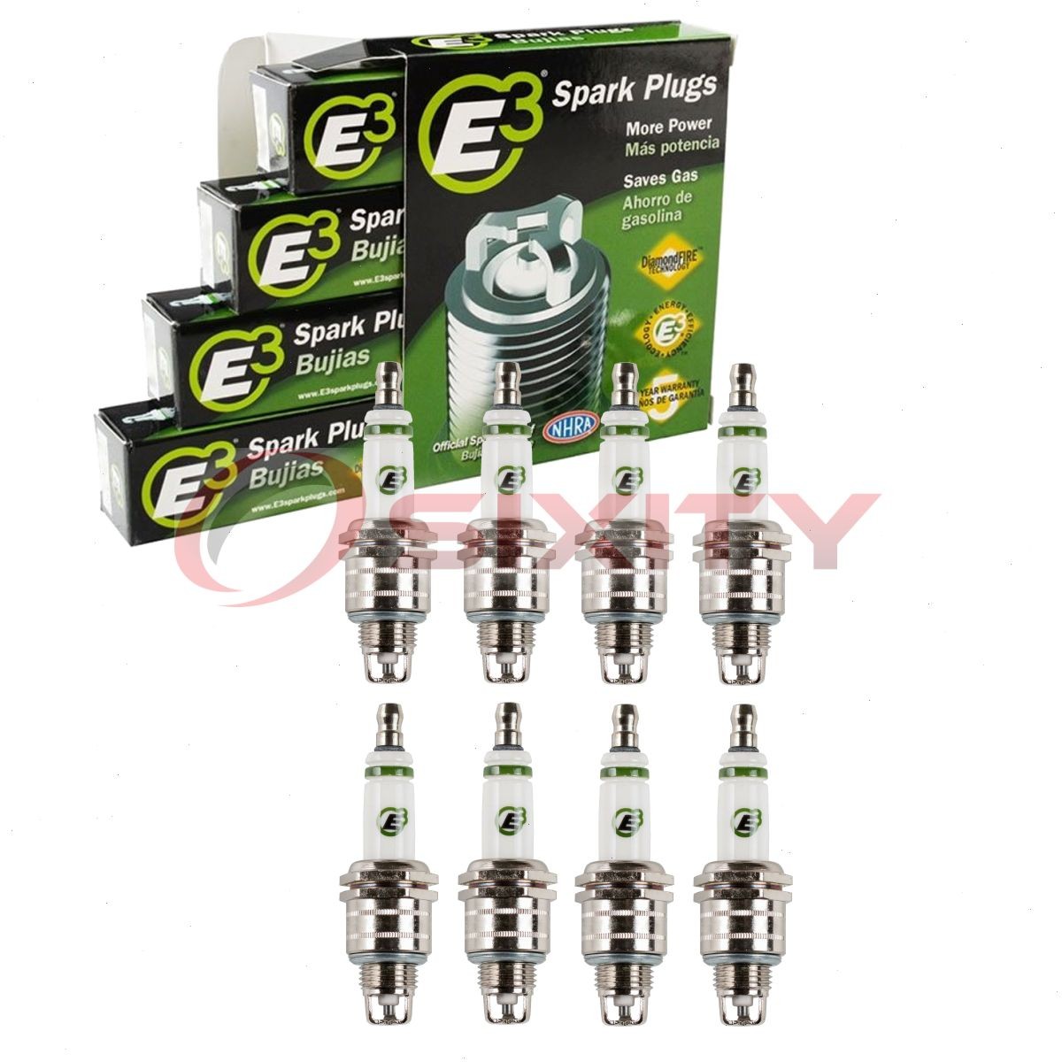 8 pc E3 Spark Plugs for 1955-1958 Pontiac Pathfinder 4.3L 4.6L V8 Ignition au
