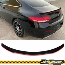 Fits 17-22 Benz W205 C Class Coupe 2DR FD Trunk Spoiler Carbon Fiber W/ Red Line