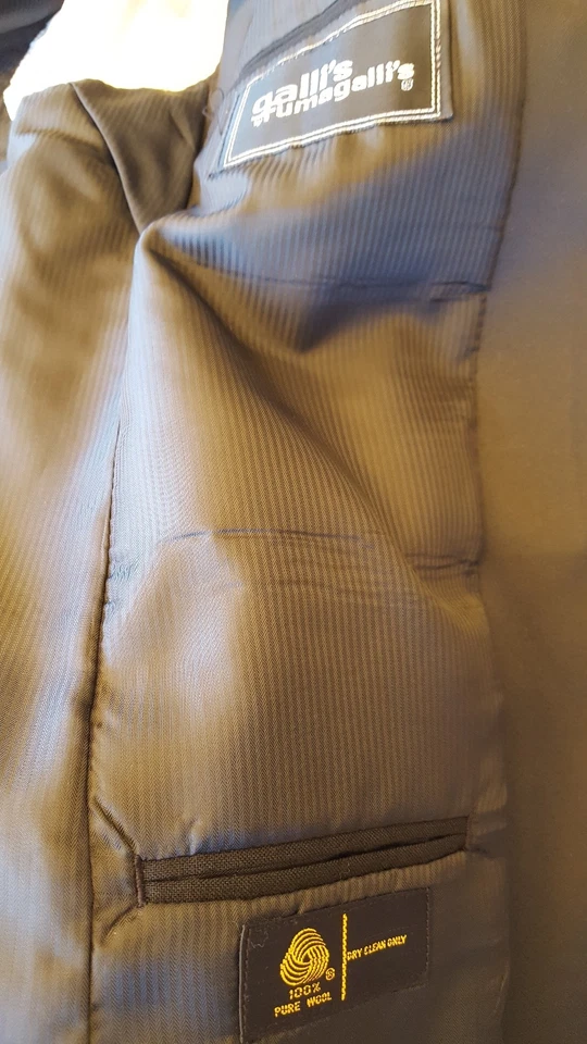 GARY’S Formal Wear Black Wool One Btn Shawl Suit Jacket 42 S Dominican Republic - Image 4 of 4