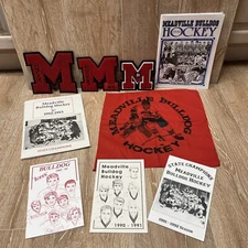 Meadville Hockey 1989-1995 Memorabilia, Varsity Letters, Flag & Banquet Books