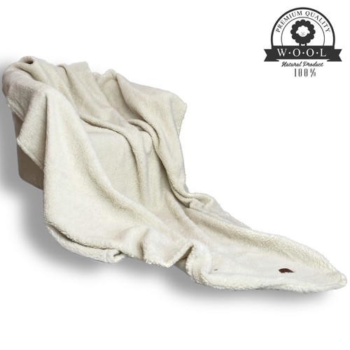 Wolldecke 100% Merinowolle 155x200 Lammwolle WEIß Plaid Schurwolle Wohndecke NEU - Bild 2 von 12