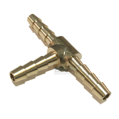 3/16 HOSE BARB TEE Brass Pipe 3 WAY T Fitting Thread Gas Fuel Water Air