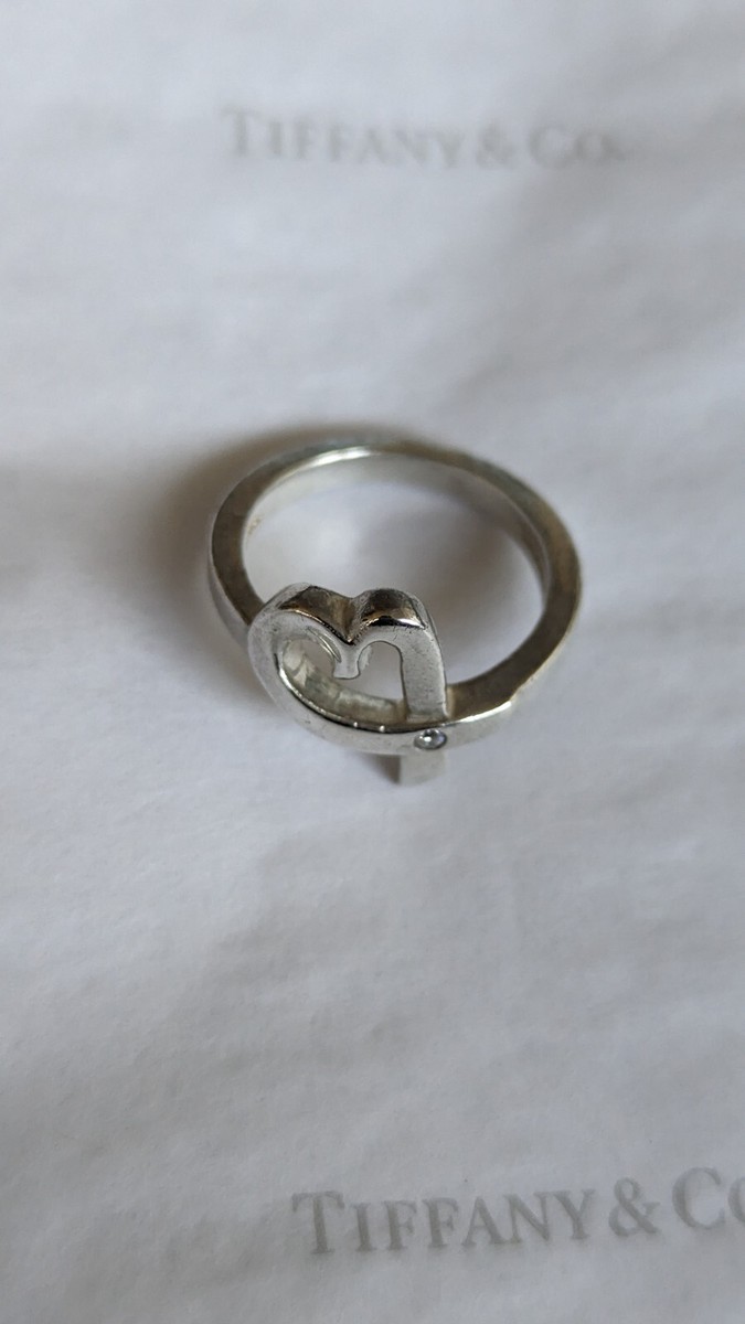 Tiffany & Co. Paloma Picasso Loving Heart Diamond Band Ring Size 6