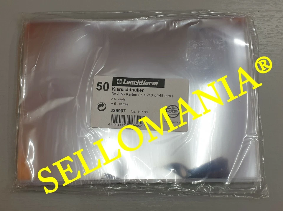 FUNDAS PROTECTORAS LEUCHTTURM PARA SOBRES Y CARTAS MEDIDA INTERIOR 210 x 148 mm