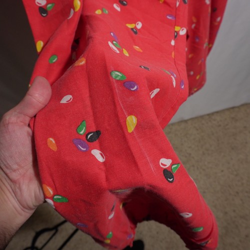 Vintage Adult Plus Size Red Clown Costume Balloon Dots Overalls USA Made VTG SEE - Picture 2 of 9