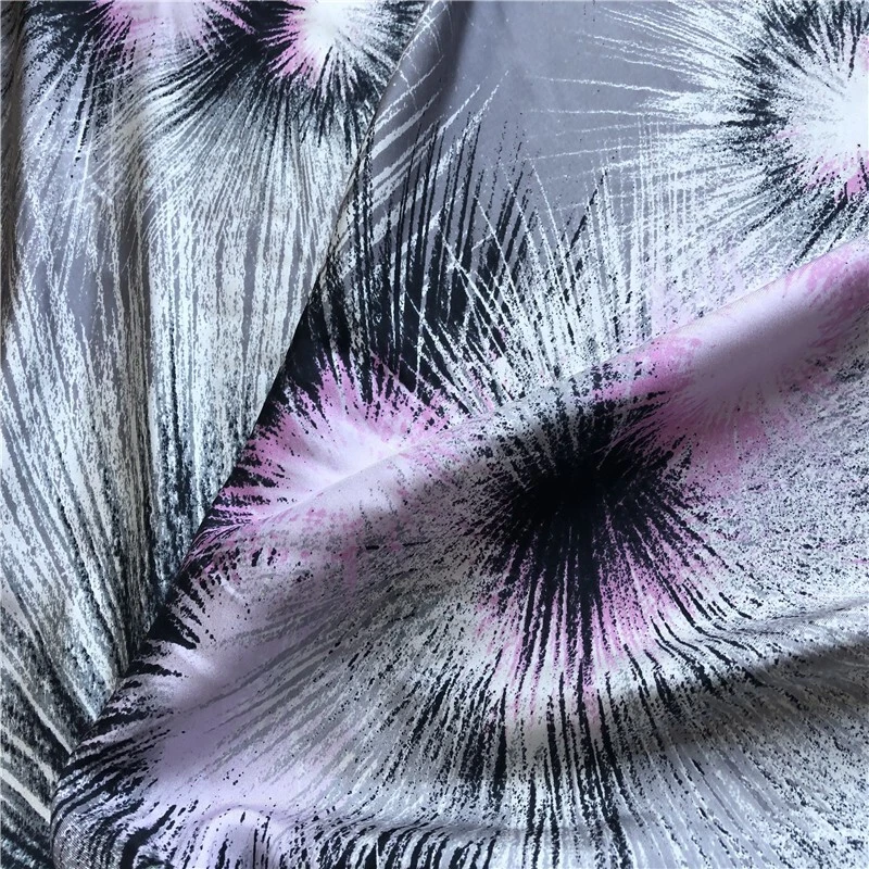 Tela de seda 100 % seda morera 17 Momme sarga estampado gris 53" ancho 1 metro JJ111 Foto 4 de 4