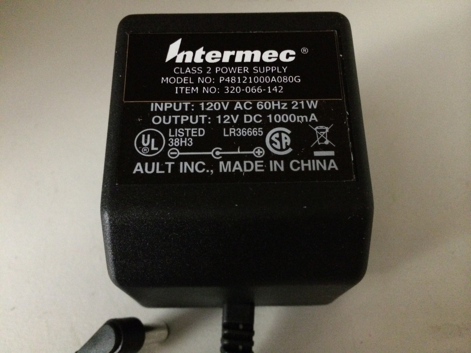 NEW Intermec PB40, 490008-103 AC Adapter 12V DC 1000mA Power Supply 320-066-142