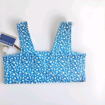 Addison Bay Moravian Sports Bra Blue White X-Large Msrp 68$ Nwt Athleisure