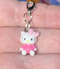 Small Hello Kitty Charm Zipper Pull  Keychain Add On Clip 