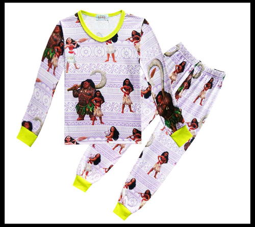 New Kids Long Sleeve Clothing Set Cartoon Maui Pajamas light weight 4T-10 - Picture 3 of 9