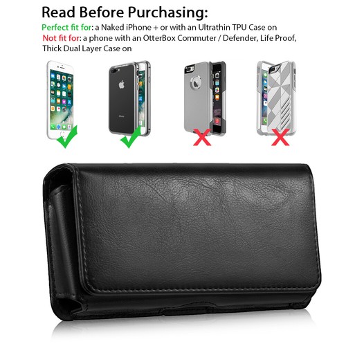 Genuine Leather Magnetic Holster Belt Clip Pouch Case Cover For Large iPhone 11 - Picture 10 of 19