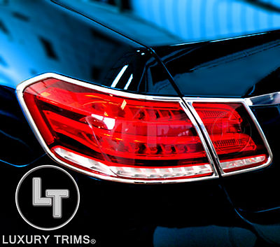 Mercedes E Class W212 4DR Chrome Taillight Trim Bezels by Luxury Trims 2014-2016
