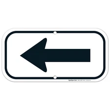 Left Side Black Arrow Sign,