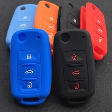 Fit VW Jetta Passat Golf Polo 3 Button Remote Smart Silicone Key Fob Cover Case 