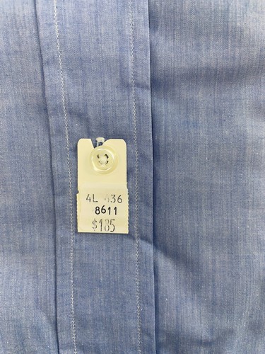 Jack Taylor Beverly Hills Blue LS Men's Dress Shirt 15.5-34 100% Cotton NWT - Picture 4 of 8