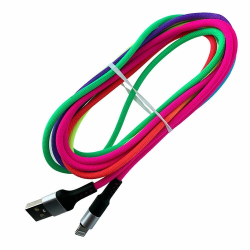 10ft Braided Rainbow 8Pin Micro Type-C 3.1 Charging Data Sync Cable Charger - Picture 18 of 20