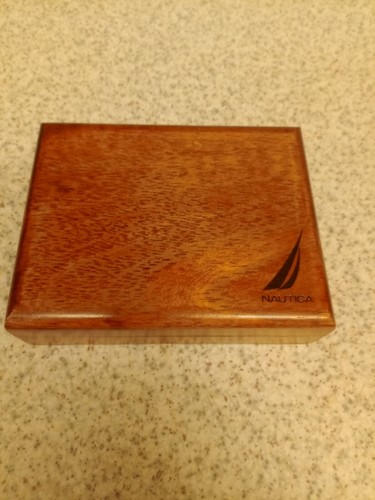 NAUTICA EMPTY WOODEN BOX FOR WALLET OR TRINKETS - 第 1/3 張圖片