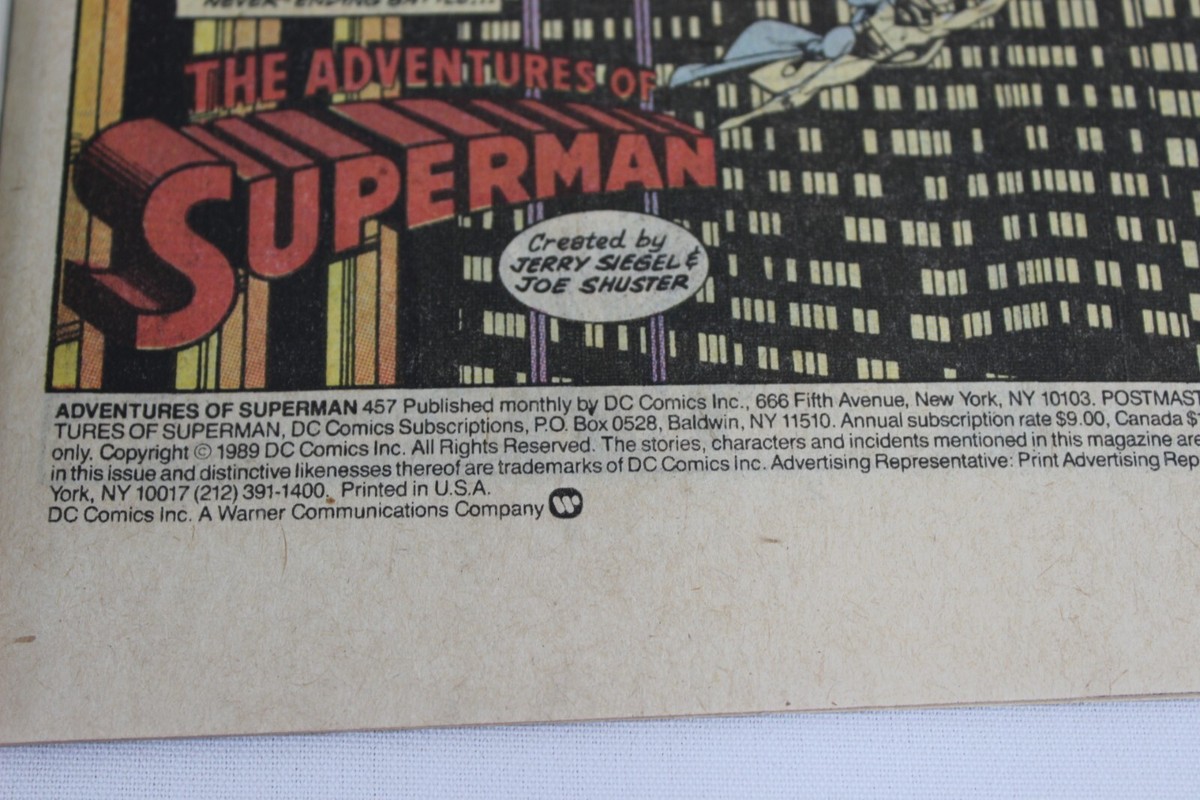 Adventures of Superman #457 Intergang Strikes Back 1989 Comic DC