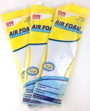 NEW Lot of 3 Pairs Adult Unisex CVS Air Foam Cushioning TRIM TO FIT Insoles