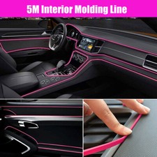 5m Car Interior Point Edge Gap Door Panel Decor Molding Line Accessories Pink