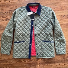Brooks Brothers Thermore Diamond Quilted Jacket, Youth Unisex Medium, Olive
