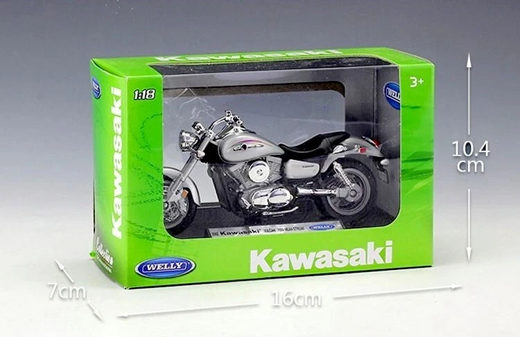 Welly 1/18 Kawasaki 2002 Vulcan 1500 Mean Streak Motorcycle Diecast Model Toy - Image 2 of 4