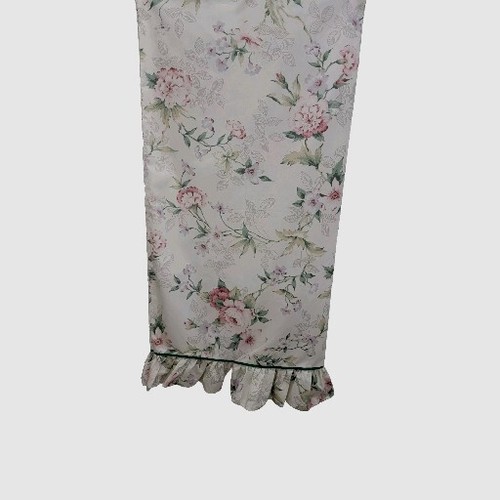 Set of 2 Ruffled Pillowcases By Springs White W/ Pink & Green Floral King Size - Picture 5 of 8