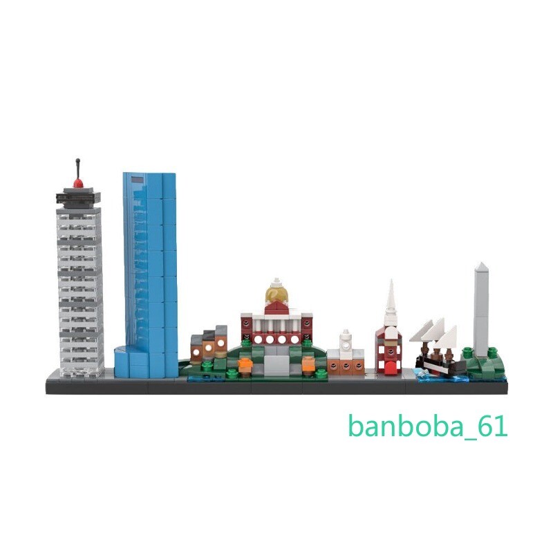 Boston City Skyline Architecture Model Building Set – 455-Piece Block Toy Gift for Adults & Kids  