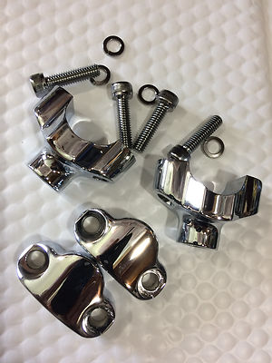 Shorty 1.5" Tall Risers For Harley-Davidson Softail FXSTC 2006/Later – Fits 1.25" Handlebars – Chrome