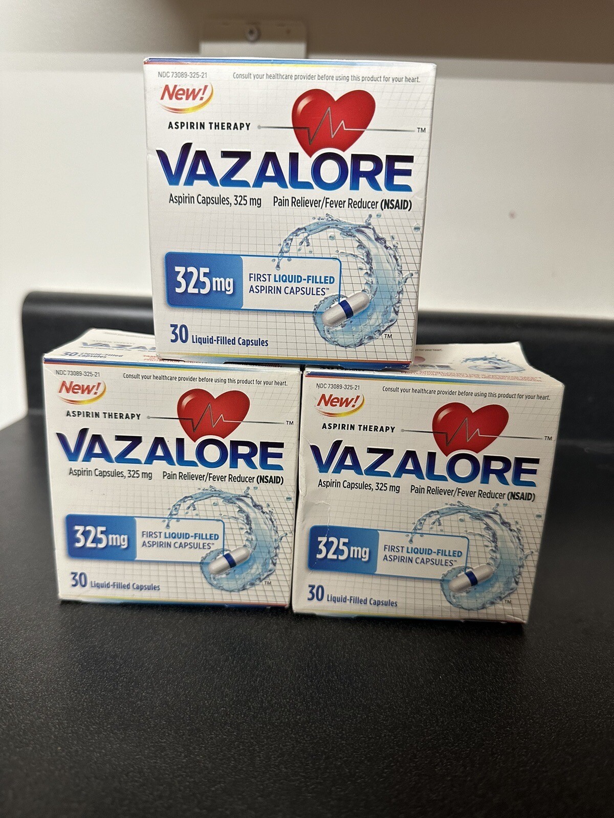 Vazalore 325mg Liquid Filled Aspirin Capsules 90 Count Exp 4/2023 eBay