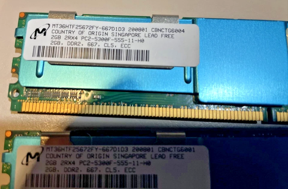 IBM 2GB PC3-5300 CLS5 1.8V OPT:39M5791 FRU:39M5790 Country of Origin Singapore - Image 3 of 4