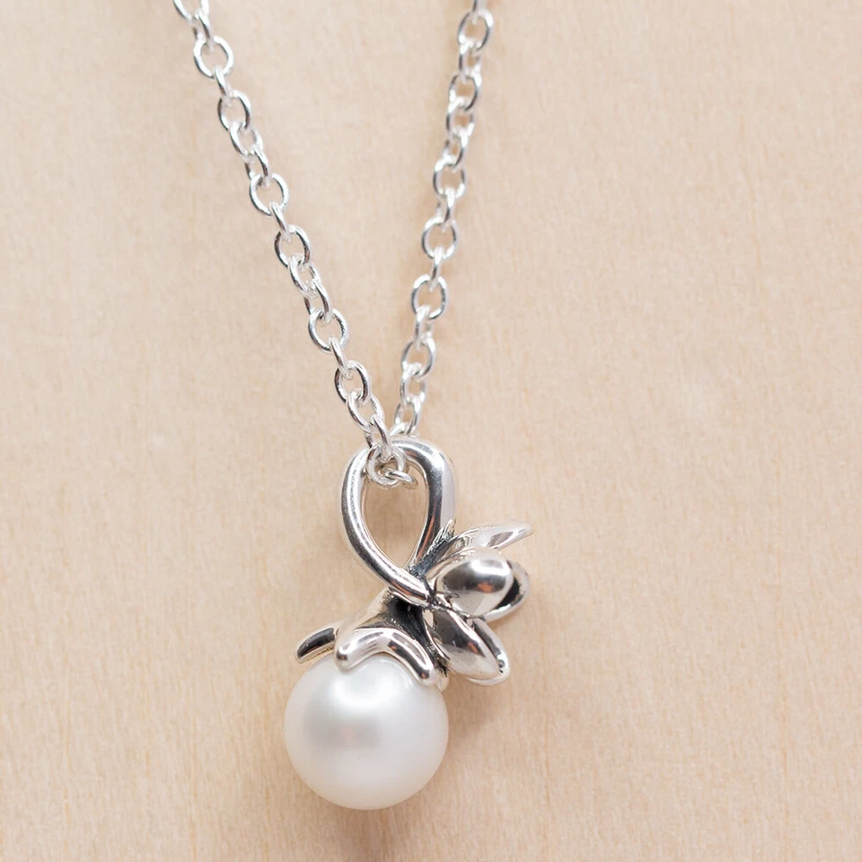 Auténtico Collar Colgante Pandora Místico Floral Perla 390363P-45 W Caja con Bisagras Foto 4 de 4