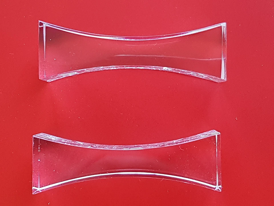 Polished Acrylic blocks as lenses for optical experiments and light refraction
