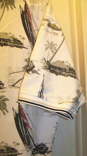 Boca Classic Men's Polo Sailboats, Palm Trees SIZE Medium - Picture 5 of 6