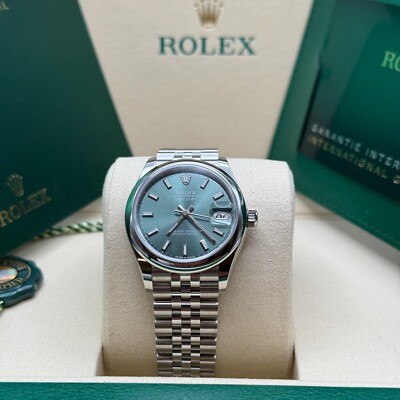 Rolex Datejust 31 NEW 2025 Mint Green Dial 278240 Stainless Steel Jubilee